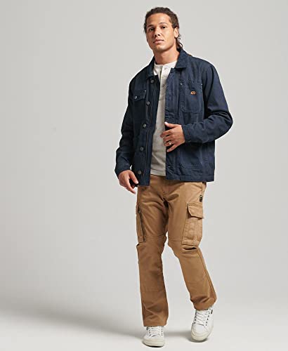 Superdry Mens Vintage Ranch Jacket, Relaxed Fit, Single Cord Collar Eclipse Navy Size Xl #TOP4
