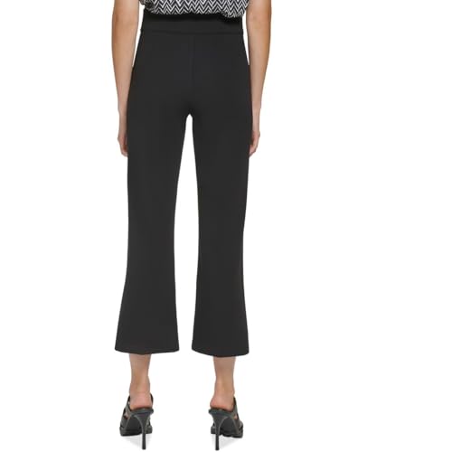 DKNY Womens High Rise Ankle Wide Leg Pants Black 122
