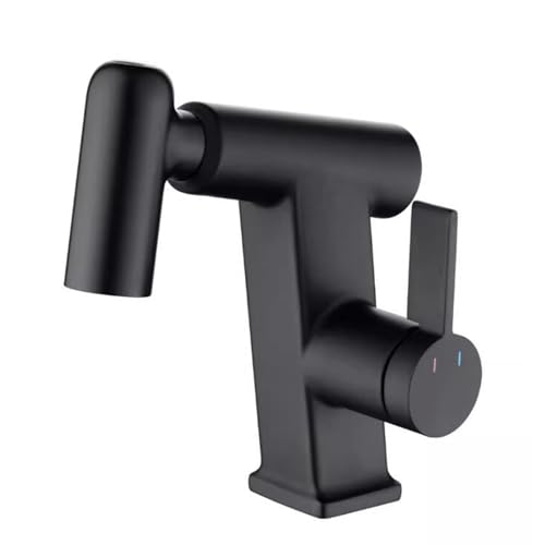 Robinet de lavabo extractible laiton fini les éclaboussures mitigeur noir