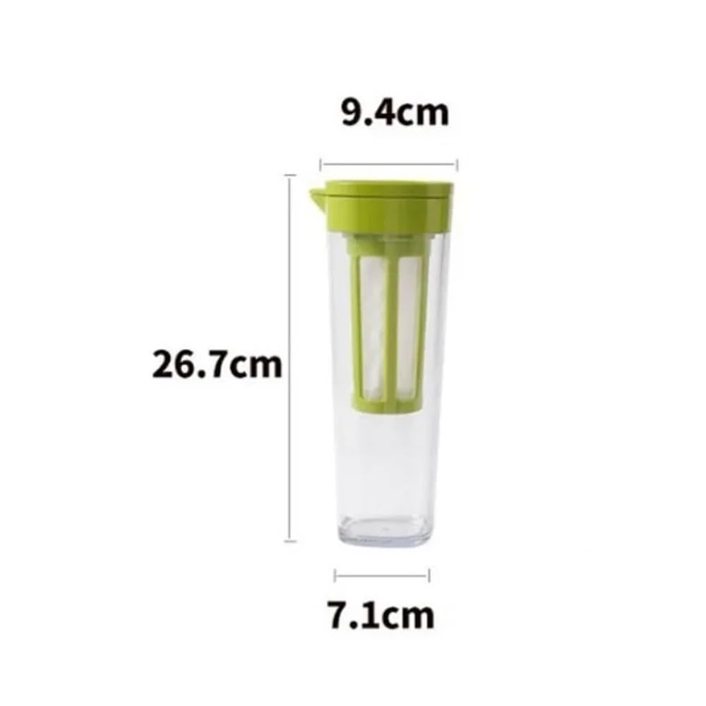 Dzban 1100 ml plastikowy dzbanek na zimną wodę, mrożoną kawę do drzwi lodówki, wykonany z mrożonej lemoniady(Biały)