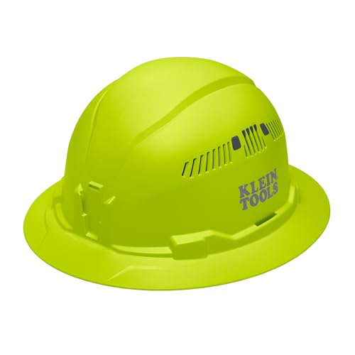 Casco duro para obras bajo el sol con ala completa y banda antisudor lima