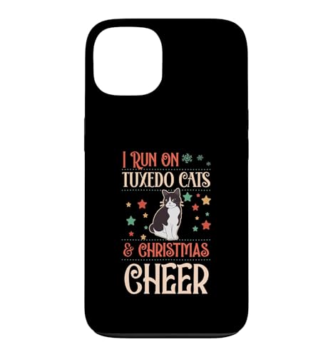 I Run On Tuxedo Cats And Christmas Cheer �}�b�`���OX-Mas �X�}�z�P�[�X iPhone 13 �p