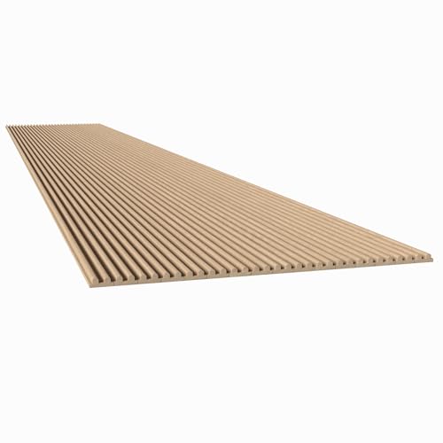 Tambour Touch 3/16\" Double Bead Tambour - 12\" W x 96\" L, Thick - White Oak, Flexible Wood Paneling for Walls, Cabinets, and Curved Surfaces