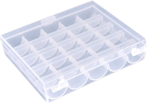 Bobbins Case 25 Slots Bobbins Box Bobbins Sewing Machine Spools with Storage Box for DIY Embroidery Accessories Household Tools 2Pack