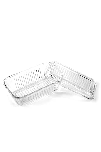 Rectangle & Round Glass Butter Dish - Stylish Butter with Lid Easy to Use and 100% Food Safe (Rectangle) - Image 3