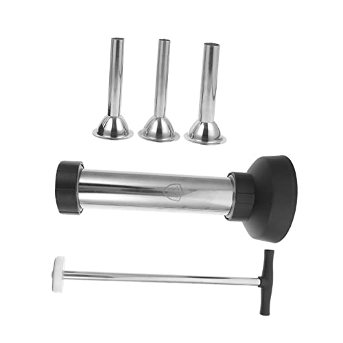 Luxshiny 1set Manual Stainless Steel Sausage Stuffer Tool with Tube for Home and Restaurant Use Ergonomic Design for Filling for Handmade Sausage Making Kitchen Essential
