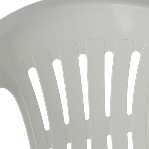 كرسي من كوزموبلاست للاستخدام الداخلي والخارجي والمطاعم والمقاهي والمناسبات، يتميز بتصميم مهوى ومقاوم للعوامل الجوية والأشعة فوق البنفسجية وقابل للتكديس، مصنوع من البلاستيك