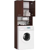 ADGO Marpol DD Badkamerset wit, 30 x 96 x 183 cm, kast over wasmachine bolderbadkamerrek, wasmachinekast, hoge kast (verzending in 2 pakketten