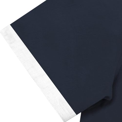 Gnvviwl Men's Casual Stretchy Henley Shirts Short Sleeve Fitted T Shirt Soft Stylish Tee Tops Navy Blue — view 4