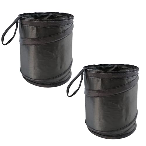 2 Stück Mini-Zusammenklappbare Mülleimer, Tragbarer Müllsack, Auslaufsicherer Faltbarer Mülleimer Für Die Aufbewahrung Und Sammlung Von Auto-Müll (Schwarz)
