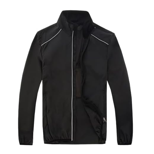 Mens Windbreaker Jacket Reflective Men's Rain Jacket Waterproof Windbreaker Running Cycling Golf Bicycle Wear Windproof Windcoat(Black,3xl)
