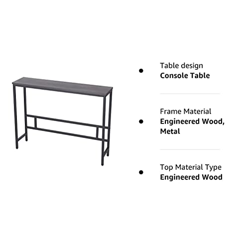 Majaro Modern Industrial Sofa Console Table For Living Room, Office (Dark Grey, Single Layer) #TOP7