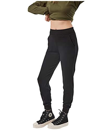 Pact Airplane Jogger in Organic Cotton Interlock - Joggers for Women - Cotton Fabric - Pull-on Design Black XS One Size