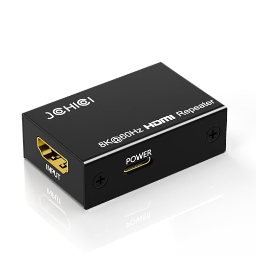 JCHICI HDMIリピーター 2.1、8K@60hz HDMIブースター、HDM1シグナルアンプブースター最大40フィート(13M)、YUV 4:4:4。