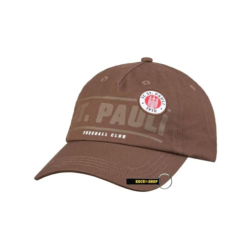 FC St. Pauli Cap Classic Logo Offizieller Fanartikel Braune Dad Cap mit ST. Pauli Schriftzug und Logo 100% Baumwolle