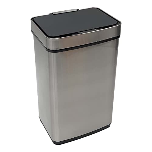 4cookz® Abfalleimer in Edelstahloptik - 60 L - Bewegungssensor - intelligenter Mülleimer - automatisch & Softclose Cover