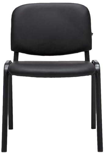Miniatura 5 de Clp Silla De Visitas Ken En Cuero Sintético I Silla De Conferencias Apilable I Silla De Reuniones Capacidad Máx. 120 Kg I Color:, Color:Negro