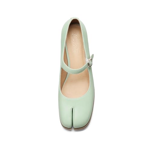 Image of Women Chunky Block High Heels Mary Janes Shoes Split Toe Tabi Shoes Ankle Strap Dress Pumps Shoes