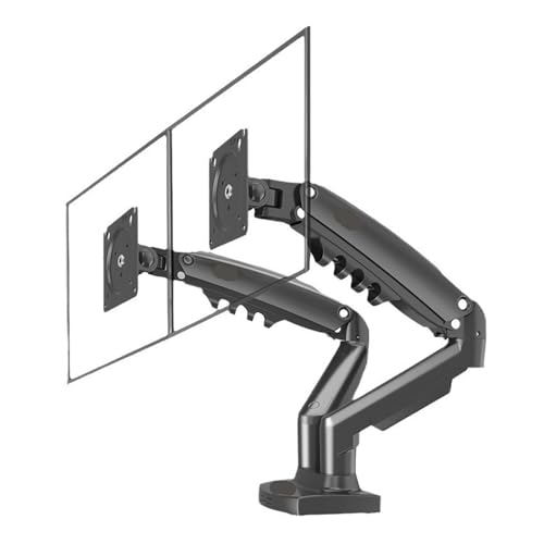 Soporte dual de monitores NBYGSC F160 con base sin perforación ajustable negro