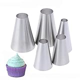 LOYELEY モンブラン口金 モンブラン絞り器 葉っぱ 丸型 ステンレス製 DIY デコレーション ケーキ デコレーション 製菓用品 (丸形-5個セット)