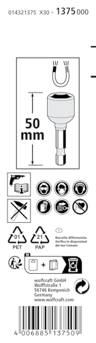 wolfcraft "Professional" Wrench Socket I 1375000 I for The Toughest Screw Connections, Grey - Image 3