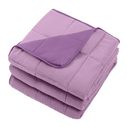 Purple Weighted Blanket for Adults 25lbs, 88"x104", Cal King Cooling Heavy Throw Blanket for 220-280lbs, Microfiber Soft Thick Big Blankets Weighted Comforter Gift for Sleeping