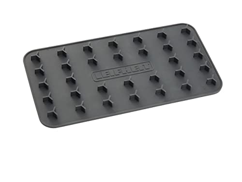Leifheit Alfombrilla de silicona para estacionar la plancha, alfombrilla antideslizante resistente al calor para proteger su tabla de planchar, gris, 25,5 x 14 cm
