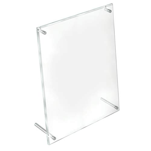 Azar Displays 252952 Beveled Edge L-Frame Acrylic Sign Holder, 8.5" x 11" - Clear Vertical Display Stand for Menus, Flyers, Promotional Material - Durable Plastic Countertop Sign Holder (2-Pack)