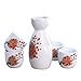 Set da Sake Giapponese,Osuter 4PCS Tazze Sake e Sake Pot Tradizionale Ceramica Bicchieri Sakè per Uso Domestico e Aziendale (bianco)