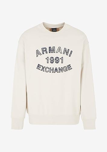 Armani Exchange Men's Cotton French Terry Embroidered Plaid Logo Pullover Sweatshirt3