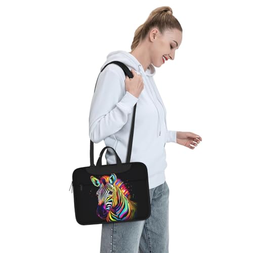 Bolsa para laptop 13 pulgadas con estampado de cebra impermeable miniatura 3