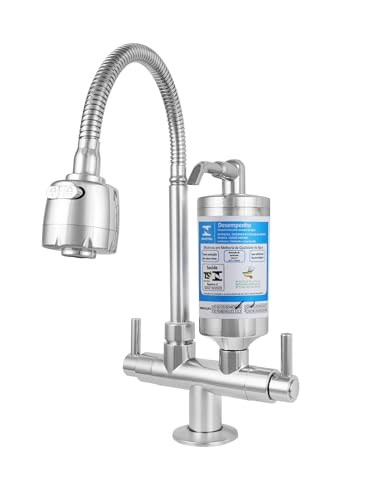 Torneira de Cozinha com Filtro Integrado Bica Flexível e Móvel Corpo em Abs Acabamento Cromado para Pia e Bancada