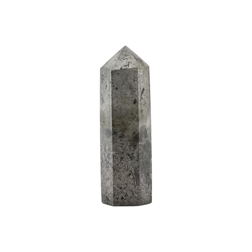 Natural Pyrite Healing Crystal Hexagonal Pointed Faceted Prism Decor