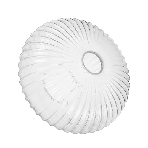 PRETYZOOM Pantalla de Lámpara Colgante de Cristal Transparente 250X150 MM Diseño de Rayas Pantalla de Globo para Lámparas de Techo Reemplazo para Iluminación Decorativa Hogar