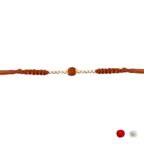 Image of I Jewels Design Rakhi With Roli Chawal & Rakshabandhan Card For Bro /Brother /Bhai