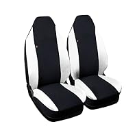 Lupex Shop Housse De Siège Auto Noir Gris Foncé - Compatible Smart Fortwo 3ème Série W453 Dès 2014