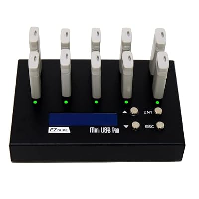 EZ Dupe 1 to 9 USB Duplicator - Standalone USB 2.0/3.0/3.1 Flash Media Thumb Drive/USB Hard Drive Compact Cloner Copier & Eraser (DM-FU0-10V09B / MiniUSB Pro),Black