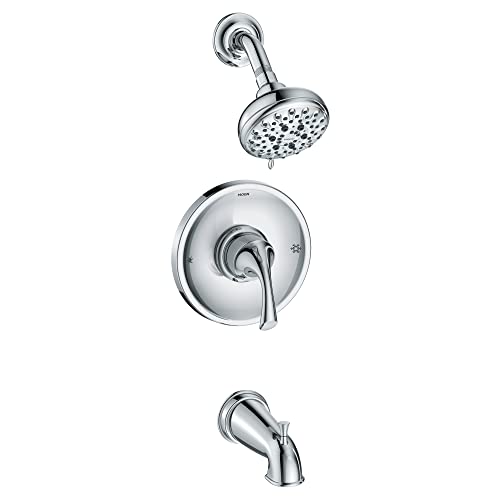 Moen Idora Chrome Posi-Temp Tub and Shower Set with Showerhead, Lever Handle, Tub Spout and Valve...