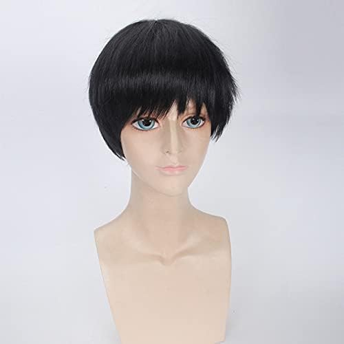 Ghouls Ken Kaneki Cosplay Wig Sasaki Haise Wigs Boys Renji Yomo Utashort Hair Role Play Halloween Christmas Costume Comic Convention Heat Resistant Synthetic Wigs+Wig Cap