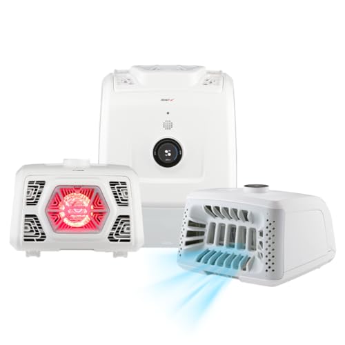 AbsFur Dog Grooming Vacuum & Pet Dryer w Infrared lamp, Hands Free, Backward Fan Technology, Pet Hair Grooming Low-Noise Vacuum 50X Airflow Dryer for Shedding Dog/Cat Hair, Reducing Odors & Particles