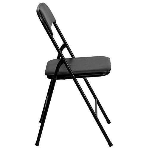 Image of EMMA + OLIVER Black Square Folding Card Table and Chairs Set for 4 Players