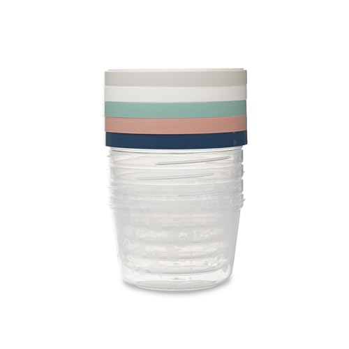 THERMOBABY Lot de 5 boîtes de conservation 250ml pour Bébé - Compatibles Micro-ondes, congélateur, lave-vaisselle - Empilables - Avec graduation -...