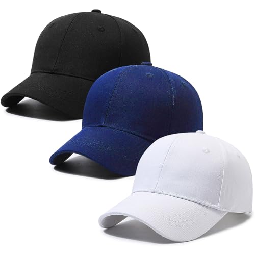 Consejos para Comprar Gorras de Moda los mejores 10. 42 Ausein Gorras para Hombre y Mujer, 3 Piezas Gorras de Beisbol 100% Algodón Ajustable, Gorras de Tenis Unisexo, Cachuchas Negra Lavado Vintage para Deportiva, Casual,...