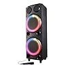 MEDION P61458 Party-Soundsystem (Partylautsprecher, Karaoke, Bluetooth 5.0, Kompaktanlage, Farbige LED, USB, AUX, 2X…