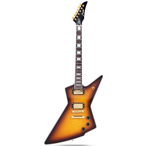 Firefly FFLX Solid Body Electric Guitar Mahogany Guitar body Stainless steel and ball end frets rosewood fretboard(Vintage Sunburst Color)