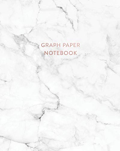 Graph Paper Notebook: Smooth White Marble - 8 x 10 - 5 x 5 Squares per inch - 100 Quad Ruled Pages -
