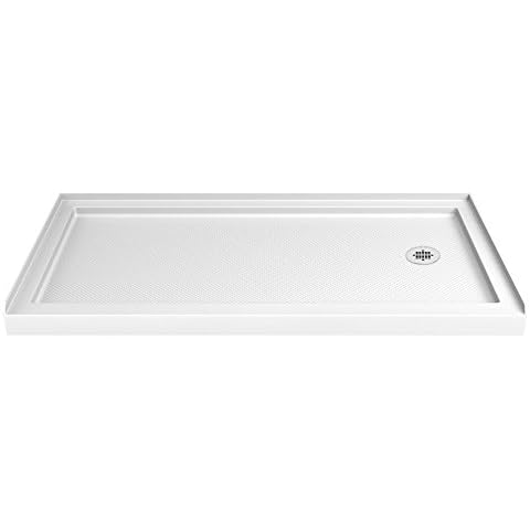 DreamLine SlimLine 32 in. D x 60 in. W x 2 3/4 in. H Right Drain Single Threshold Shower Base in White, DLT-1132602 Cover