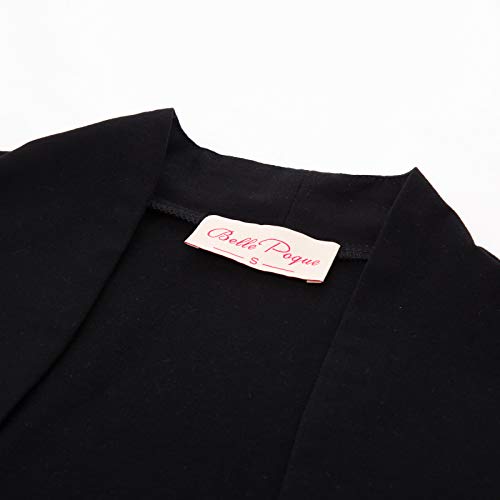Women Casual Solid Open Front Cropped Coat Jacket Shrug Black(788-1) Medium steampunk buy now online