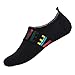 Womens and Mens Kids Water Shoes Barefoot Quick-Dry Aqua Socks for Beach Swim Surf Yoga Exercise (Love Black, L)