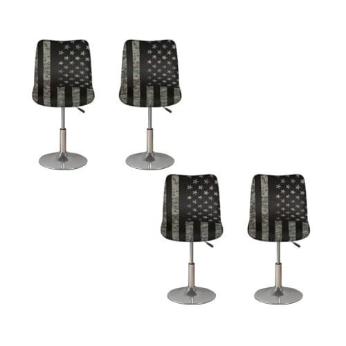 Image of American Flag Bar Chair Stool Cover 4 Pack Stretch Chair Slipcover for Counter Height Bar Stool Anti-Scratches Spills Chair Covers